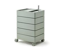 Chariot rangement 5 niveaux pour salon buanderie rangement Resserre Cuisine 4 Paniers rotatifs collations roulettes Matcha Green