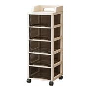 Chariot Rangement Armoire sur Pied Tiroirs Roues Installation facile pour Salle Bain Salon Chambre Coucher Cuisine Five-tier