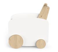 Demeyere Chariot de rangement à roulettes FIRMIANA scandinave Blanc mat/Chêne 49,8x35x52,5 cm