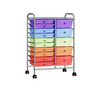 Chariot rangement mobile à 15 tiroirs XXL Multicolore Plastique