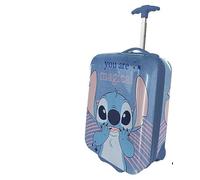 Chariot rigide Stitch, valise de voyage Lilo et Stitch pour enfants, bagage à main robuste et léger en ABS avec poignée télescopique réglable et 2 roues 23L, 42 x 19,5 x 29 cm. Multicolore