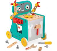 Janod - Mon Premier Jeu de Construction - Chariot Robot - Jeu de Bricolage & Imitation - 38 Accessoires - Développe la Motricité Fine - 18 Mois + - J06456