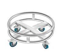 Chariot robuste en acier inoxydable avec roulettes pivotantes, support de tambour multi-tailles pour seaux à vin/repas, support de baril de lavage de voiture