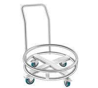 Chariot robuste en acier inoxydable - Roulettes pivotantes, base de tambour multi-tailles pour vin, seaux à repas, lavage de voiture et plus encore - Support de seau