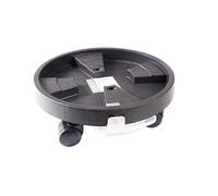 Chariot rond à roulettes pour pot de fleurs de jardin avec stockage de l'eau, support et soucoupe Marron 48 cm