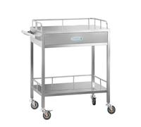 Chariot roulant en acier inoxydable, chariot de laboratoire médical/dentaire avec roulettes pivotantes, tiroir à 48 compartiments, pour salon de beauté, hôpital, clinique, maison(Silver,1st floor)