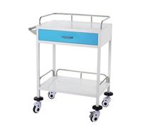Chariot roulant en acier inoxydable, chariot de laboratoire médical/dentaire avec roulettes pivotantes, tiroir à 48 compartiments, pour salon de beauté, hôpital, clinique, maison(Blue,1st floor)