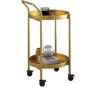 Chariot roulant en métal avec roulettes - Chariot à boissons à 3 niveaux - Chariot de bar fin pour boissons - Support de service rotatif - Table d'appoint de rangement élégante pour la maison et la