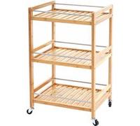Chariot roulant MENDLER HWC-D91 bambou 76x46x38cm G