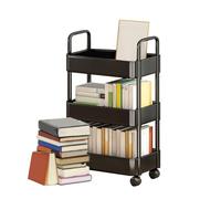 Chariot roulant - support d'organisateur de stockage à 3 niveaux, cadre en métal compact mobile mobile sur roues, conception de support d'étagère légère | Écrous utilitaires de sauvetage s