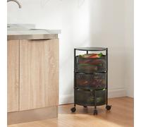 Chariot de service Steigen à 3 niveaux acier 60 x 33 cm noir [en.casa]