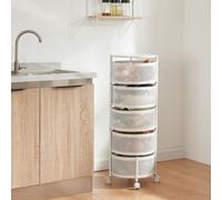 Chariot 'Steigen' Chariot de service à 5 niveaux 89,5xØ33cm blanc