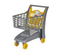 Chariot Supermarche Gris Et Jaune - Hauteur De La Poignee 47cm - Panier A Roulettes - Jouet Imitation Enfant - Course