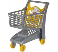 Chariot Supermarche Gris Et Jaune - Hauteur De La Poignee 47cm - Panier A Roulettes - Jouet Imitation Enfant - Course