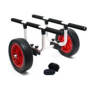 WilTec Chariot de Transport - Largeur réglable 180-310 mm - Charge 90 kg - en Aluminium - avec Grande Roue PU Ø 31 cm - pour Kayak Canoë