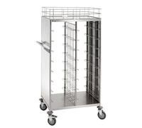 Chariot Transport Plateau Inox - Pour 16x Bacs GN1/1 - 925x620x1700(h)mm