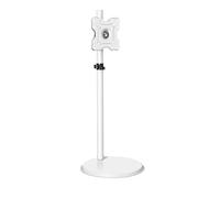 Chariot TV 24-43 Pouces, écran Blanc, Support au Sol, Roue de Levage, Support Rotatif, écran LCD LED, Faible Hauteur(SC50200-W-Wheel)