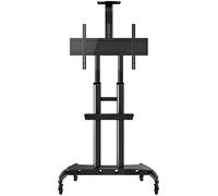 Chariot TV mobile avec plateau réglable en hauteur et roues rotatives à 360° Support robuste pour téléviseurs de 55 à 80 pouces Support au sol portable parfait pour la maison, le bureau et les