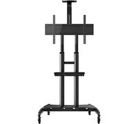Chariot TV mobile avec plateau réglable - Support de support amélioré pour téléviseurs de 32 à 70" - Roues rotatives réglables en hauteur pour une mobilité facile