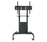 Chariot TV mobile avec roulettes - Hauteur réglable - Support pivotant avec étagère et gestion des câbles pour téléviseurs de 81,3 à 165,1 cm - Support portable au sol pour la maison et le bureau