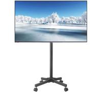 Chariot TV mobile avec roulettes - Support de télévision roulant pour téléviseurs plasma et écran plat Hauteur réglable Durable et portable pour la maison et le bureau