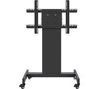 Chariot TV mobile avec roulettes - Support TV réglable à roulettes - Chariot universel inclinable au sol pour téléviseurs de 32 à 65 pouces - Élévation à 90° - Design robuste parfait pour les