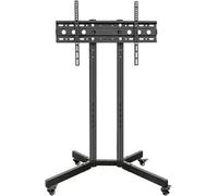 Chariot TV mobile pour écrans de 50 à 60" avec roulettes verrouillables, hauteur réglable, charge maximale 30 kg, parfait pour le bureau, la maison et les événements