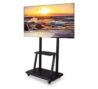 Chariot TV mobile réglable avec roulettes - Support TV universel sur base roulante - 2 étagères pour téléviseurs de 32 à 70" - Parfait pour la maison et le bureau