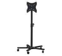 Chariot TV mobile réglable - Support TV portable à roulettes avec roues verrouillables Hauteur réglable pour téléviseurs de 32 à 65 pouces, parfait pour les événements de bureau et une utilisation à