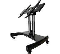Chariot TV mobile réglable - Support TV roulant avec fonction d'inclinaison réglable en hauteur pour téléviseurs de 81,3 à 177,8 cm, idéal pour la maison, le bureau et les événements