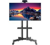 Chariot TV mobile robuste réglable pour téléviseurs de 32 à 70 pouces, support universel au sol avec roues verrouillables, chariot TV portable pour la maison et le bureau