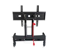 Chariot TV mobile robuste sur roulettes réglable en hauteur pour téléviseurs à écran plat et incurvé de 32 à 65 pouces pour la maison et le bureau