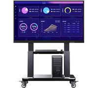 Chariot TV mobile robuste sur roulettes universel avec étagère de rangement pour téléviseurs jusqu'à 165,1 cm, hauteur réglable pour la maison ou le bureau