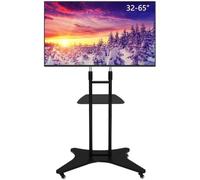 Chariot TV mobile - Support roulant réglable en hauteur avec plateau universel pour téléviseurs de 32 à 70 pouces, chariot d'affichage portable pour la maison, le bureau ou les événements