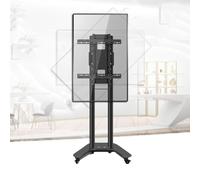 Chariot TV Mobile sur roulettes - Support De Plancher - Support D'affichage Rotatif À Écran Horizontal Et Vertical, pour Écran Plat LED 32-60 Pouces, Jusqu'à 100kg