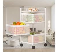 Chariot utilitaire à roulettes avec poignée et serrure Idéal pour la cuisine, la salle de bain, le linge et le salon Solution de rangement peu encombrante