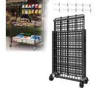 Chariot utilitaire à roulettes robuste de 66 cm, 81,3 cm, 101,6 cm - Stand de marché pliable en métal avec crochets pour collations, livres, fruits et aliments - Idéal pour les marchés de nuit, les