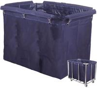 Chariot utilitaire avec étagère, chariot à linge robuste sur roulettes, capacité de 100 kg, utilisation commerciale et industrielle, doublure en toile, idéal pour les hôpitaux et les hôtels