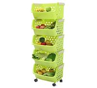 Chariot utilitaire avec roulettes, étagère de rangement mobile, chariot de service pour salon de beauté et outils, support en plastique durable pour fruits, légumes, vêtements et articles divers