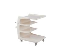 Chariot utilitaire avec roulettes - Organiseur de rangement à 4 niveaux pour collations et magazines, bibliothèque portable pour petits espaces, idéal pour la chambre à coucher ou le salon