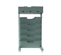 Chariot utilitaire - Bibliothèque mobile à 6 niveaux et étagères de rangement multifonctions avec roulettes verrouillables pour bureau, cuisine, étude et salle de classe