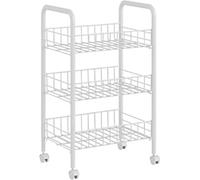 Chariot utilitaire, chariot de rangement en maille métallique pour organiser le bureau, la chambre ou le rangement de livres - Organiseur d'étagères multifonction durable