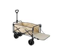 Chariot utilitaire de camping pliable robuste avec double frein, capacité de 150 kg, roues larges, 100 x 51 x 60 cm, parfait pour les festivals, la plage et les activités de plein air (beige)