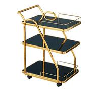 Chariot utilitaire de cuisine à 3 niveaux en acier inoxydable pour restaurants, restauration, hôtels, cafés - Polyvalent à roulettes avec étagères