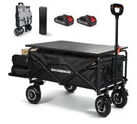 Chariot Utilitaire Électrique Pliable 240L 2x50W Charge 80kg/120kg Plateau Table Pneus Gonflables Makita 14 4V Camping Jardin