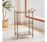 Chariot utilitaire en acrylique transparent avec roues verrouillables et poignée - Solution de rangement mobile pour cuisine, salle de bain et organisation de la maison