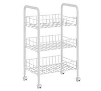 Chariot utilitaire en maille métallique, chariot de rangement durable à 3 niveaux, étagère multifonction pour bureau, chambre à coucher, dentiste, rangement de livres