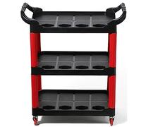 Chariot utilitaire mobile - Chariot de rangement à roulettes à 3 niveaux pour garage, atelier et salons de beauté - Nizer polyvalent pour outils, lessive et utilisation professionnelle