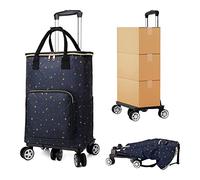 Chariot utilitaire pliable à 6 roues avec sac étanche de 35 L - Chariot d'épicerie léger à roulettes pour un transport facile, parfait pour le shopping, la plage et les activités de plein air
