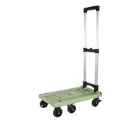 Chariot utilitaire pliable avec 6 roues, cadre extensible, facile à transporter, idéal pour la maison, le bureau, l'usine, le supermarché, vert, taille moyenne